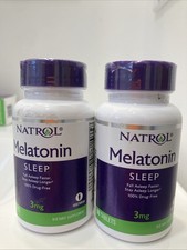 TWO Natrol Melatonin 3 Mg, Dietary Supplement For Restful Sleep 60 Count