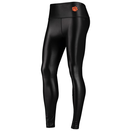 Women's ZooZatz Black Clemson Tigers Shine Liquid Leggings - Imagen 2 de 5