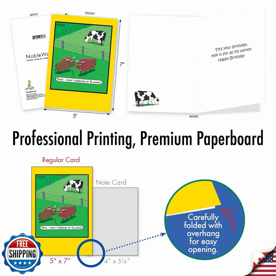 NobleWorks - 1 Funny Card for Happy Birthdays - Hilarious Cartoon Notecard wi - Image 4 of 4