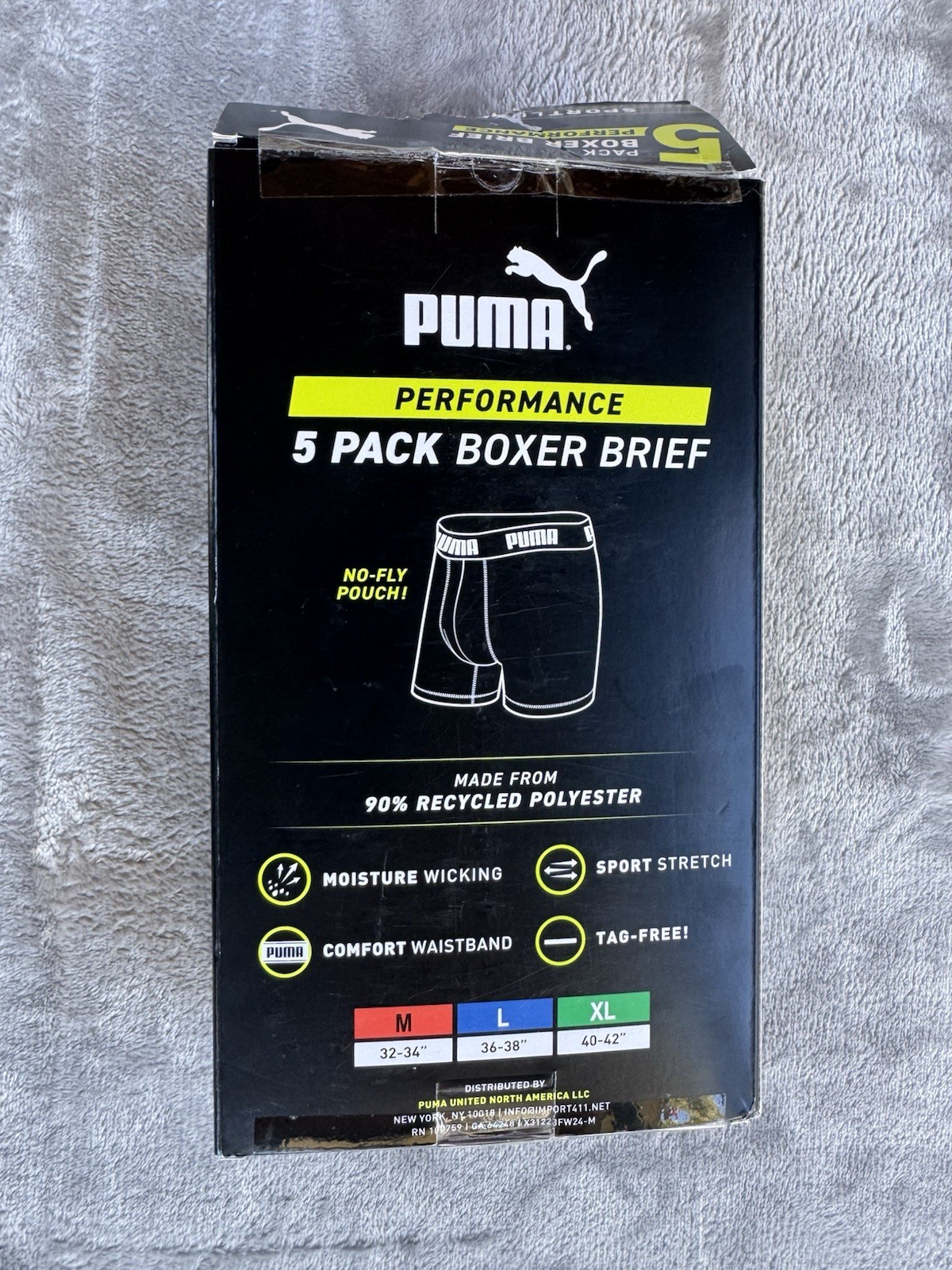 5 Pack PUMA Men's Sport Luxe Performance Boxer Brief XL Wicking Underwear NEW thumbnail 3