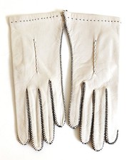 VINTAGE CREAM DEERSKIN GLOVES SIZE 7.5 BEAUTIFULLY CRAFTED 1950S 1960S