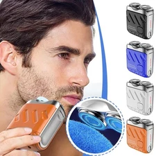 Portable Rotary Dual Ring Electric Shaver Men Travel Mini Shaver Double Floating