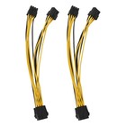 2Pcs CPU 8Pin Female 1 to 2 Male 4+4Pin Y Splitter  Supply Cable Cord 18AWG9259