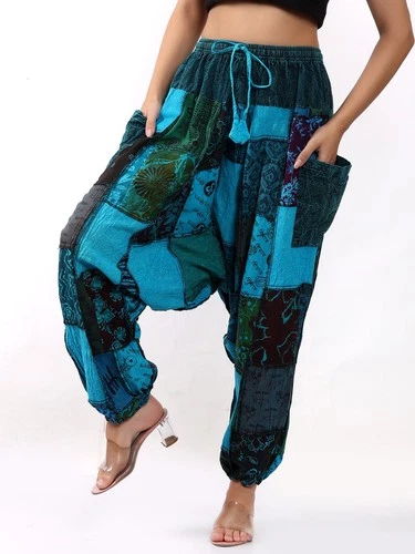 Women's Nepalese Hippie Baggy Patchwork Harem Pant With Pocket Wholesale mix lot