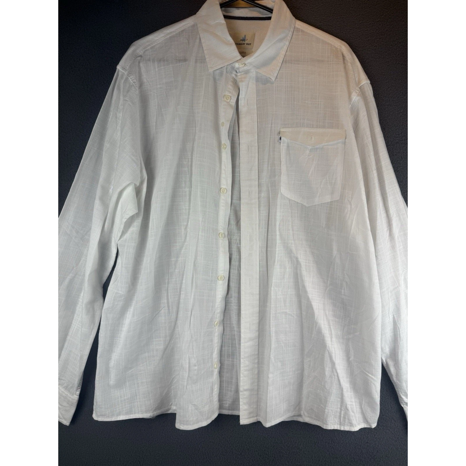 Johnnie O Shirt Mens XLarge White Hanging Out Button Up Casual Cotton