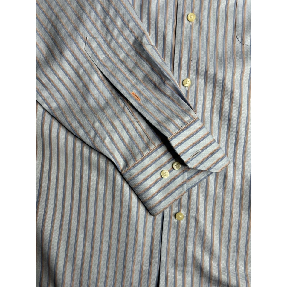 Tommy Bahama Mens Dress Shirt Size 16 32/33 Blue Striped 100% Egyptian Cotton - Image 3 of 4