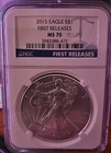2015 Silver Eagle NGC MS70 First Release