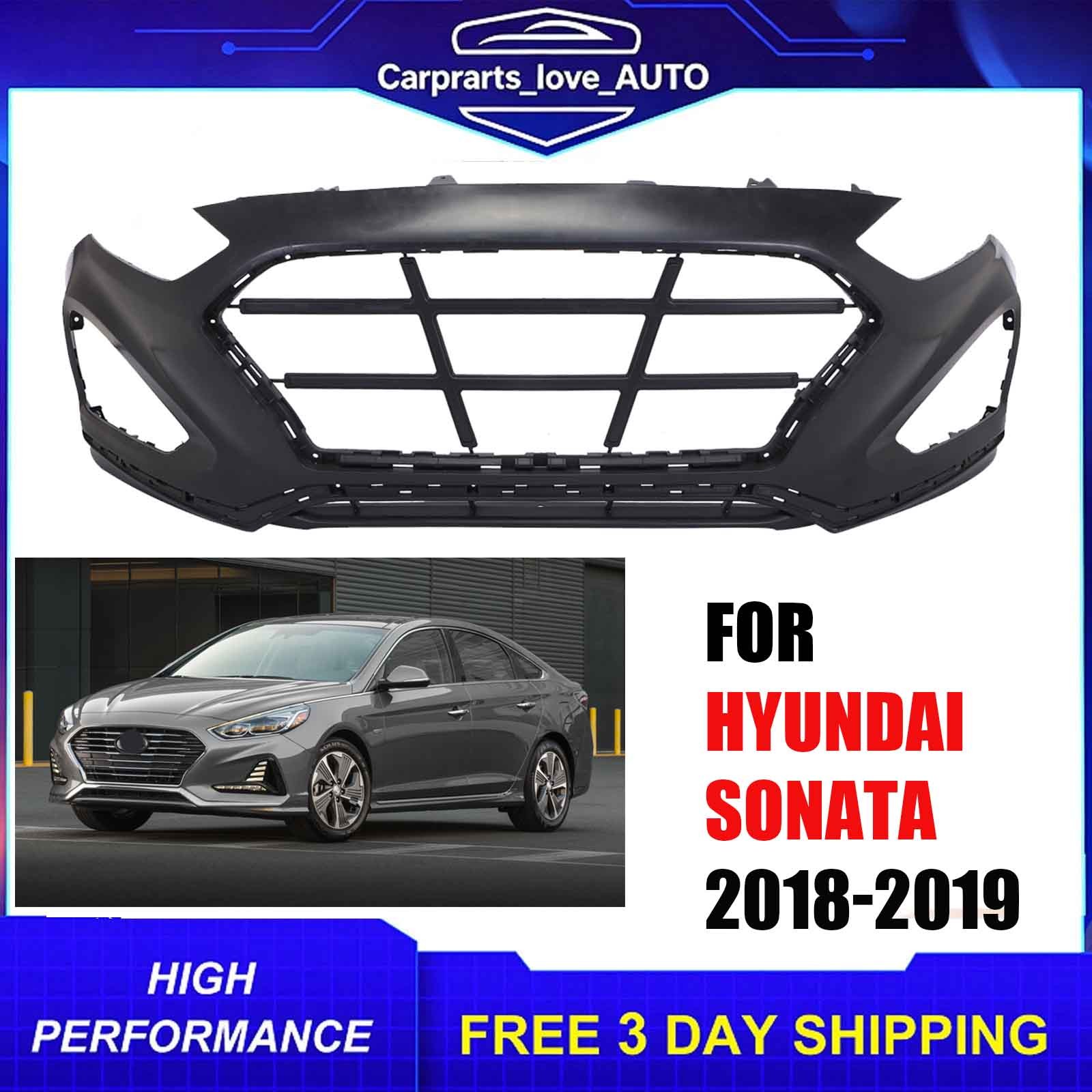 NEW Front Bumper Cover Fascia for 2018 2019 Hyundai Sonata Sport