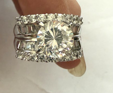 PAJ Sterling Silver Glamorous Cz Ring Size 8