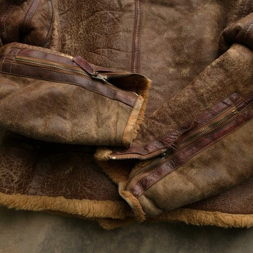 Vintage 1930s Brown Irvin Flight Jacket 40 WW2 RAF Shearling Sheepskin image 14