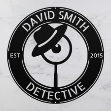 Custom Private Detective Metal Sign Personalized Office Decor Unique Gift Idea