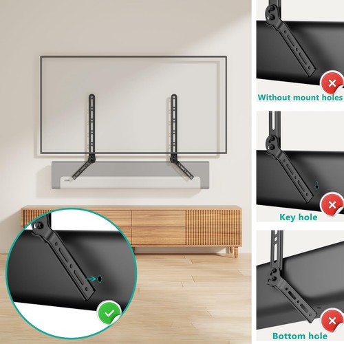 Sound Bar Mount Bracket, for Mounting Above or Under TV, with Adjustable 3 An... - Picture 4 of 9