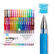 Rollerball Gel Pens Glitter 30 Sparkling Colors XL Ink Cartridge 30 Pens