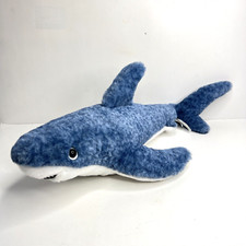 Great White SHARK Plush The Petting Zoo Blue Stuffed Animal Ocean Toy 23"
