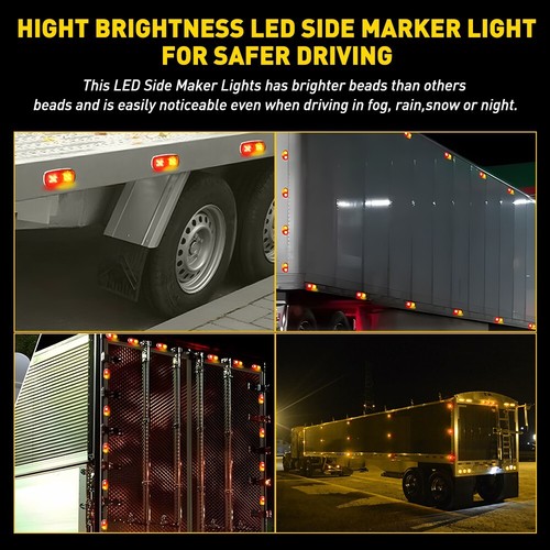 LED Clearance Light Side Marker Lamp RED AMBER Trailer Truck Caravan Lorry - Picture 7 of 14
