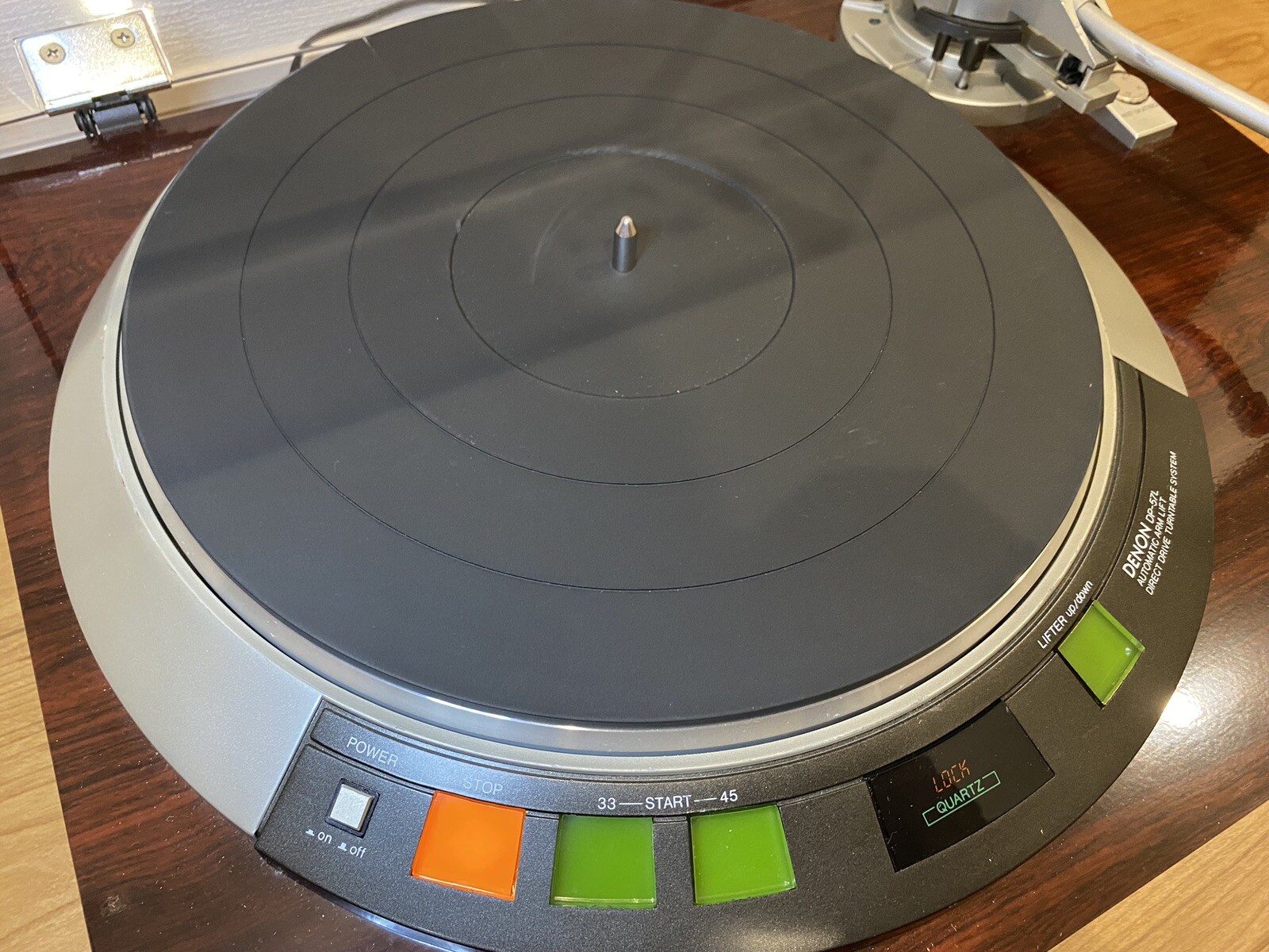 Denon DP-57L Record Player Direct Drive Turntable S shaped Tested Working - Picture 5 of 9