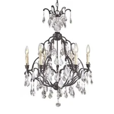 World Imports WI2616-89 Timeless Elegance 6-Light Crystals Chandelier, Bronze