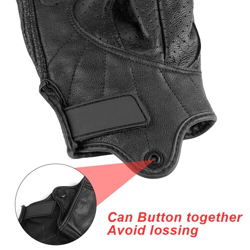 Motorcycle Gloves Perforated Motorbike Full Finger Racing Touch Leather Glove - Bild 5 von 10