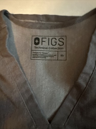 Figs Women’s V Neck Gray Scrub Top Size XS Technical Collection - Picture 7 of 10