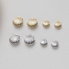 10pcs Cowrie Shell Charm,Gold/Silver Scallop Pendant,Shellfish Earring Charm