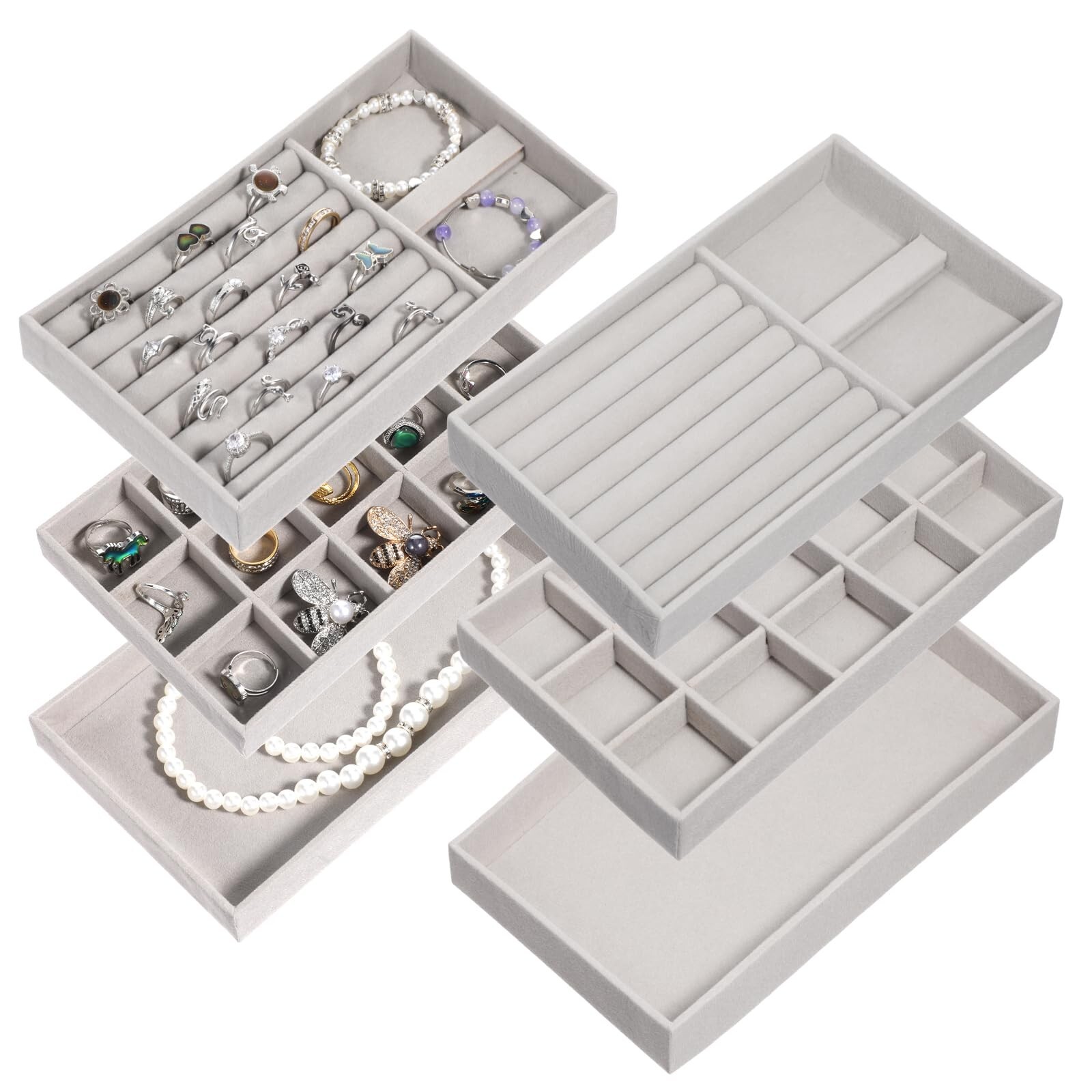 Jewelry Organizer Drawer, Jewelry Trays Organizer for Drawers,Display Case St...-image