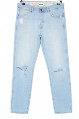 WRANGLER SLIDER Distressed Jeans Men Size W34 L34 Regular Tapered DZ6181 