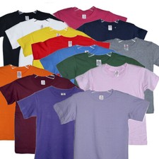 1,12 PACK BOY T-SHIRT KIDS TEE 100 COTTON T K M BRAND PLAIN LOT 13 COLORS TEE