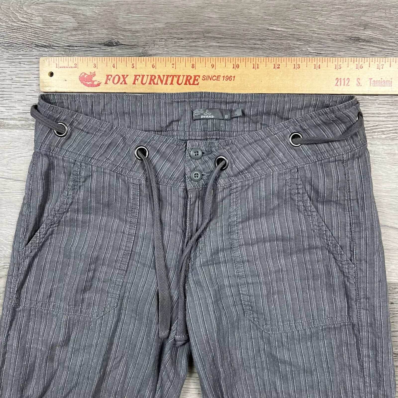 prana straight leg striped cotton hemp pockets outdoors pants