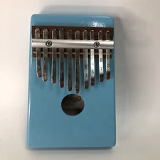 Stagg 10-Key Child Sized Kalimba with Note Names Printed on Keys Sky Blue
