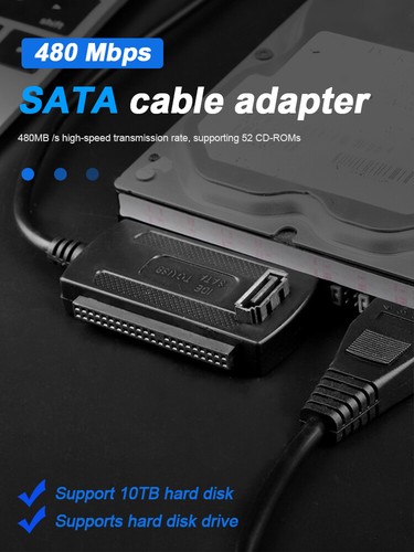 IDE SATA Adaptateur Câble vers USB 2,5" et 3,5" Disque Dur Lecteur HDD Ordinateur - Photo 5/12
