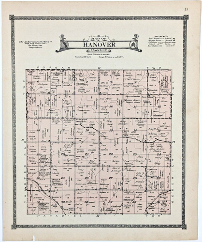 1920 HANOVER Township IOWA Plat Map CRAWFORD COUNTY (15X12) ORIGINAL