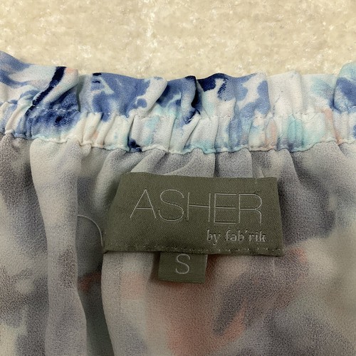 Asher Womens Size S Floral Print Tie Waist Multicolor Tunic Blouse 3/4 Sleeve - Picture 5 of 9