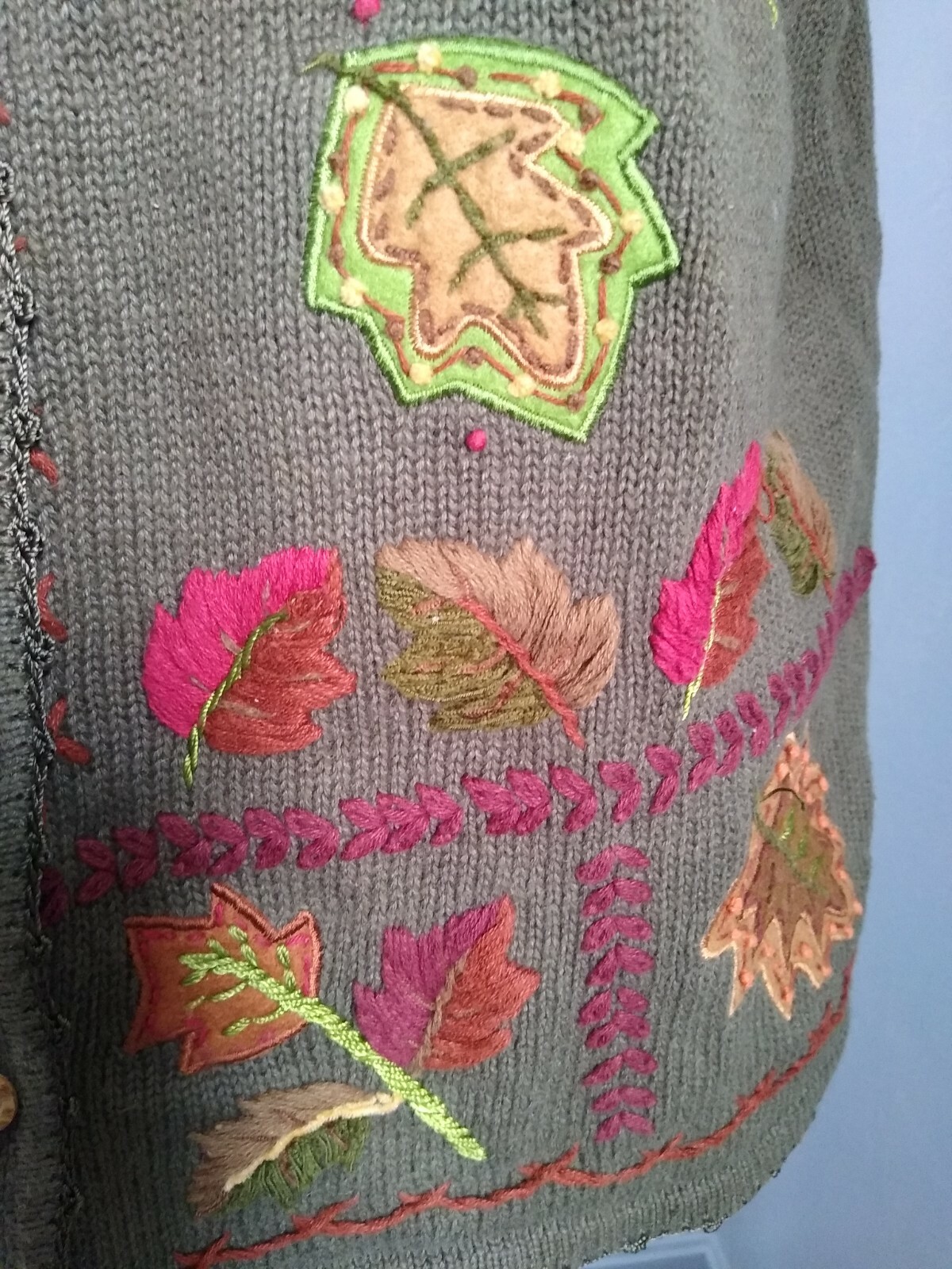 Classic Elements  Fall Leaves  Button Front Sweat… - image 2