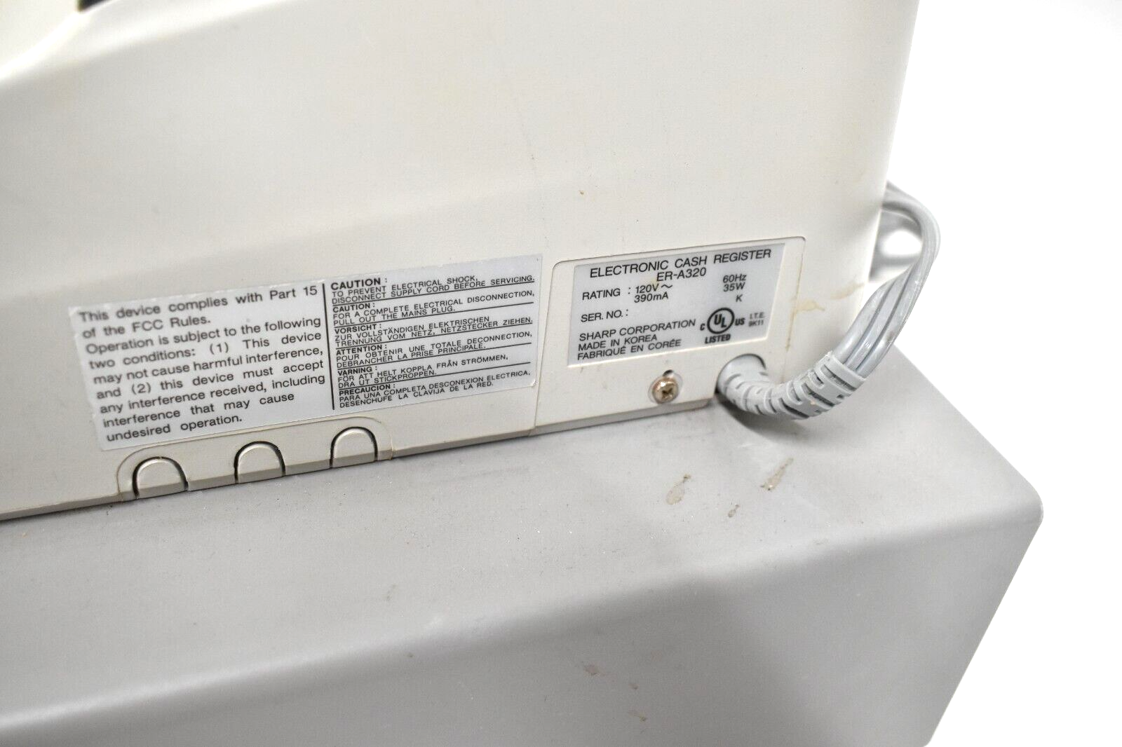 Sharp Electronic Cash Register ERA320 No Keys For Parts Only eBay