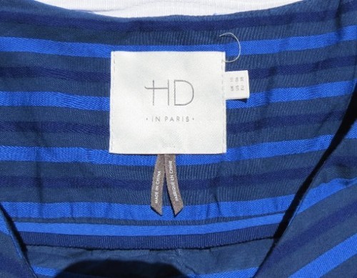 HD IN PARIS Anthropologie US women’s 6 S Cerulean Blue Striped Shift Shirt Dress - Picture 6 of 6