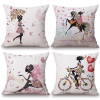 Milesky Decorative Throw Pillow Cases Square 18x18 Inch Set Of 4 Series I (be... on sale Milesky Decorative Throw Pillow Cases Square 18x18 Inch Set Of 4 Series I (be... on sale