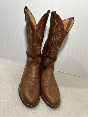 NOCONA Mens Size 7.5 D Brown Leather Ostrich Cowboy Western Boots NOCONA Mens Size 7.5 D Brown Leather Ostrich Cowboy Western  main image 4