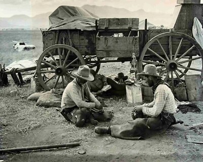 Group Of Old West Cowboys Chuck Wagon At Rest 8x10 PHOTO PRINT | eBay