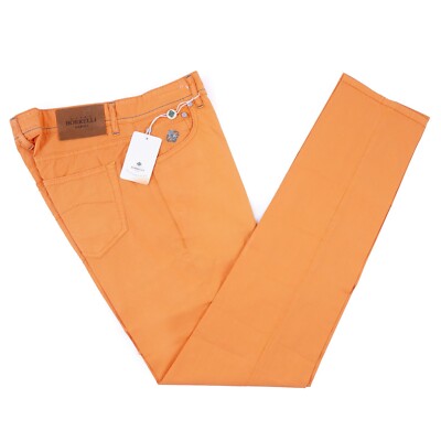 Luigi Borrelli Slim-Fit Citrus Orange Lightweight Cotton 5-Pocket Pants 32 Jeans