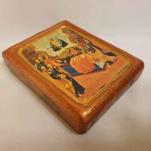 Dormizione di Theotokos Maria icona bizantina ortodossa orientale russa e greca - Foto 7 di 11