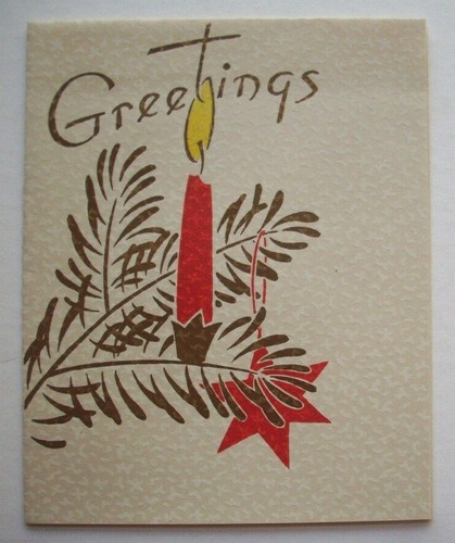 30's Candle in the pines Christmas greeting card *B7
