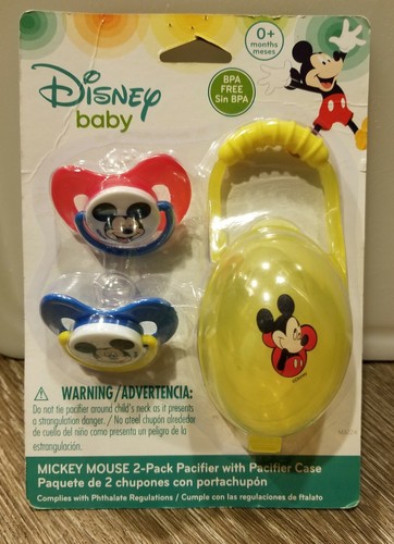 Disney Baby Mickey Mouse 2er Pack Schnuller mit Etui 0+ Monate BPA frei - Bild 1 von 2