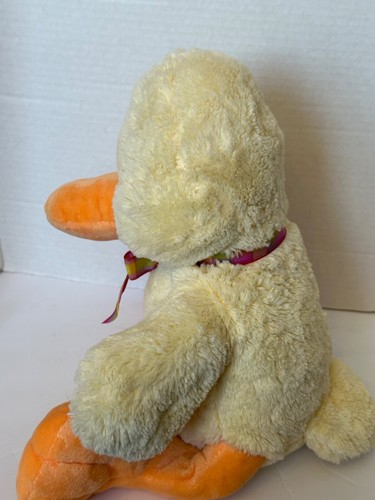 "Pato de peluche Goffa International amarillo con cinta a cuadros cabeza a pies 17"" Pascua" - Imagen 11 de 14