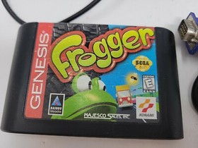 Sega Genesis 3 Lot: Black Console/ 2 Controllers/Frogger/Sonic 2  NOT Tested