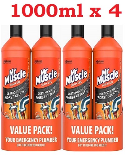 Mr Muscle Drain Unblocker Sink Drain pipes Cleaner Heavy Duty Drain Gel Unblock - Picture 42 of 90