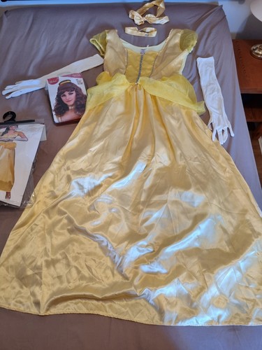 Disney Wicked Beautiful Princess Belle Beauty Womens Fancy Dress Costume w Wig - Picture 2 of 10