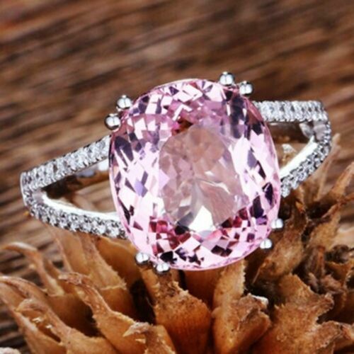 4.80Ct Pink Cushion Cut Lab-Created Diamond Amazing Engagement Ring 14K W/Gold - Picture 1 of 6
