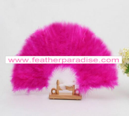 28 Bastones Ventilador de Pluma Rosa Fanático Marabou Fanático de Baile/Decoración Ventilador de Boda - Imagen 3 de 3