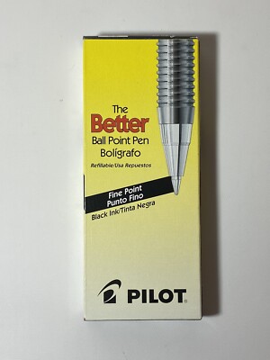 Pilot Better Ball Point Stick Pen Black Ink .7mm Dozen 35011