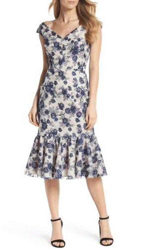 NWT Gal Meets Glam Rosemary Floral Embroidered Midi Navy Nights Dress 18 (16)